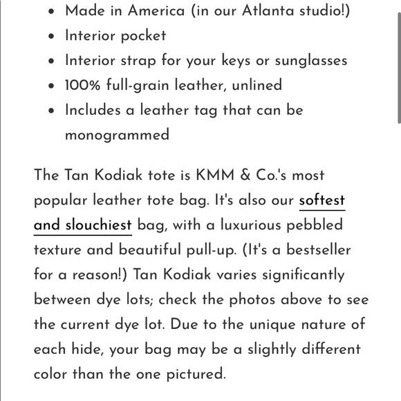 (SOLD) KMM & Co Mini Tote in Tan Kodiak - Picture 12 of 13